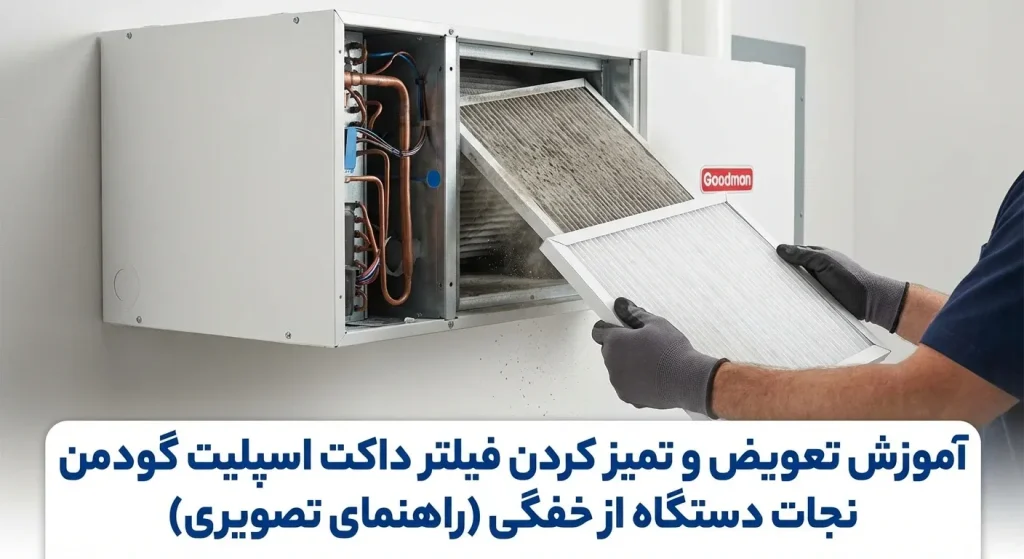 آموزش تعویض و تمیز کردن فیلتر داکت اسپلیت گودمن؛ نجات دستگاه از خفگی (راهنمای تصویری)